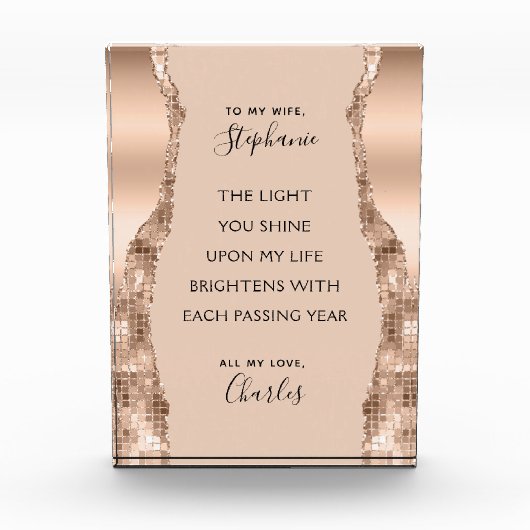 バレンタインデーバラ金ゴールドロマンチックな詩 フォトブロック (正面)