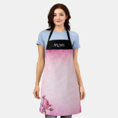 バレンタインデーバラ エプロン (着用した状態)