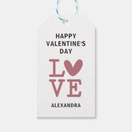 バレンタインデーバラ&ホワイトラブハートカスタムギフト ギフトタグ