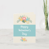バレンタインデーパステルモダンフローラブーケ カード (正面)