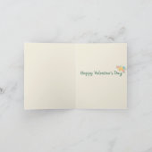 バレンタインデーパステルモダンフローラブーケ カード (内部)