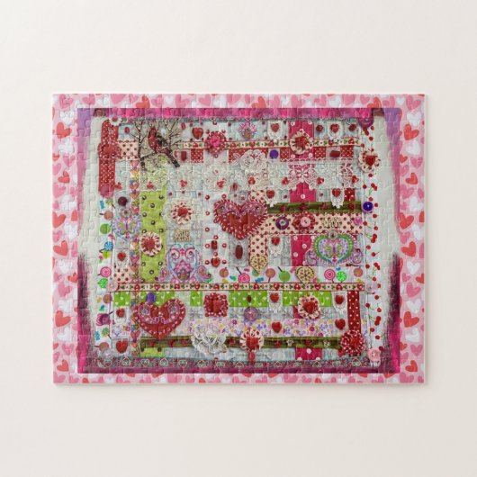 バレンタインデーパズルコラージュ ジグソーパズル (横)