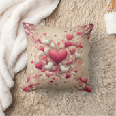 バレンタインデーパターン(の模様が)あるハート クッション (ブランケット)