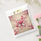 バレンタインデーパターン（の模様が）あるハート フェイバーバッグ (封をした状態)