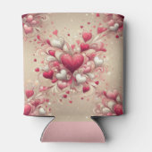 バレンタインデーパターン（の模様が）あるハート 缶クーラー (裏面)