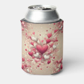 バレンタインデーパターン（の模様が）あるハート 缶クーラー (缶裏面)