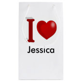 バレンタインデーパーソナライズされたが大好き スモールペーパーバッグ (裏面)