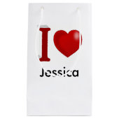 バレンタインデーパーソナライズされたが大好き スモールペーパーバッグ (正面)
