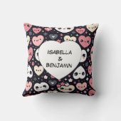 バレンタインデーパーソナライズされたの写真と名前 クッション (裏面)