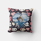 バレンタインデーパーソナライズされたの写真と名前 クッション (正面)