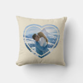 バレンタインデーパーソナライズされたの写真と名前 クッション (正面)