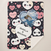 バレンタインデーパーソナライズされたの写真と名前 シェルパブランケット (正面)