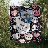 バレンタインデーパーソナライズされたの写真と名前 シェルパブランケット