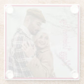 バレンタインデーパーソナライズされたの写真 ガラスコースター (裏面)