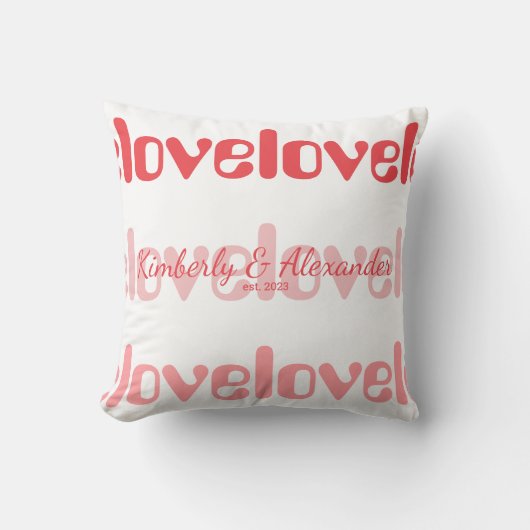 バレンタインデーパーソナライズされたカップル クッション (正面)