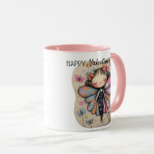 バレンタインデーパーソナライズされたキュートな蝶フェアリー マグカップ (正面右)