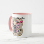 バレンタインデーパーソナライズされたキュートな蝶フェアリー マグカップ (正面左)