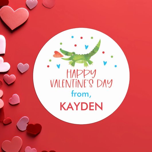 バレンタインデーパーソナライズされたスクールトリート ラウンドシール