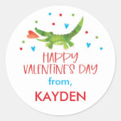 バレンタインデーパーソナライズされたスクールトリート ラウンドシール (正面)