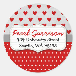 バレンタインデーパーソナライズされたスサークル差出人住所 ラウンドシール