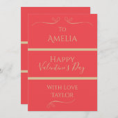 バレンタインデーパーソナライズされたピモダンンク シーズンカード (正面/裏面)