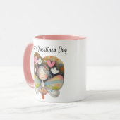 バレンタインデーパーソナライズされたフェアリーキャンドルギフト マグカップ (正面左)
