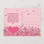 バレンタインデーパーソナライズされたフォトピンクハート ポストカード (裏面)