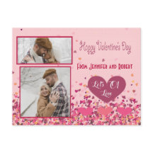 バレンタインデーパーソナライズされたフォトピンクハート