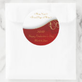 バレンタインデーパーソナライズされたワインラベル ラウンドシール (バッグ)