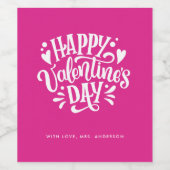 バレンタインデーパーソナライズされた名 ワインラベル (シングルラベル)