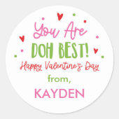 バレンタインデーパーソナライズされた遊ド治療 ラウンドシール (正面)