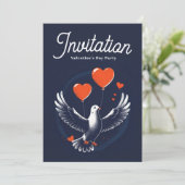 バレンタインデーパーティの招待状とQRコード 招待状 (スタンド正面)