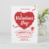 バレンタインデーパーティの招待状チラシ 招待状 (スタンド正面)