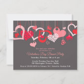 バレンタインデーパーティの招待状フラットカード 招待状 (正面)