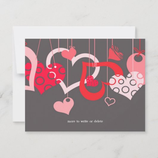 バレンタインデーパーティの招待状フラットカード 招待状 (裏面)