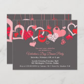 バレンタインデーパーティの招待状フラットカード 招待状 (正面/裏面)