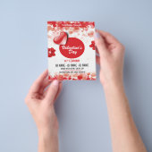 バレンタインデーパーティの招待状 チラシ (手)