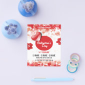 バレンタインデーパーティの招待状 チラシ (シングル)