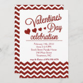 バレンタインデーパーティの招待状 招待状 (正面/裏面)