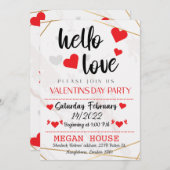 バレンタインデーパーティの招待状 招待状 (正面/裏面)