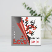 バレンタインデーパーティの招待状 招待状 (スタンド正面)