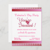 バレンタインデーパーティの招待状 招待状 (正面/裏面)