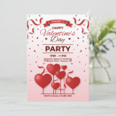 バレンタインデーパーティの招待状 招待状 (スタンド正面)