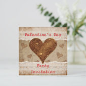 バレンタインデーパーティの招待状 招待状 (スタンド正面)
