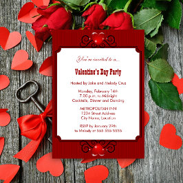 バレンタインデーパーティの招待状 招待状