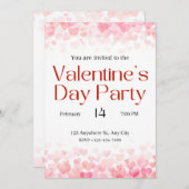 バレンタインデーパーティの招待状 招待状 (正面/裏面)