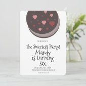 バレンタインデーパーティーかわいいクッキーハートXOXOXOXO 招待状 (スタンド正面)