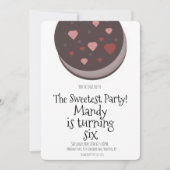 バレンタインデーパーティーかわいいクッキーハートXOXOXOXO 招待状 (正面)