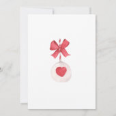 バレンタインデーパーティーと赤と金ゴールドハート 招待状 (裏面)