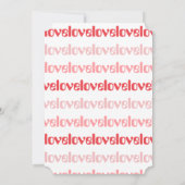 バレンタインデーパーティーのピンクと赤のタイポグラフィ 招待状 (裏面)